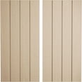 thumbnail image 1 of Ekena Millwork 22"W x 78"H Rustic Four Board Joined Board-n-Batten Rough Cedar Faux Wood Shutters w/No Batten (Per Pair), Primed Tan, 1 of 11