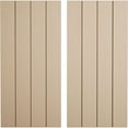 thumbnail image 1 of Ekena Millwork 22"W x 80"H Rustic Four Board Joined Board-n-Batten Rough Sawn Faux Wood Shutters w/No Batten (Per Pair), Primed Tan, 1 of 11