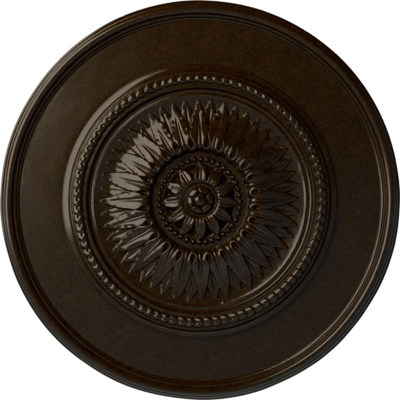 Ekena Millwork 23 1/2"OD x 2 3/4"P Floral Ceiling Medallion, Hand-Painted Bronze