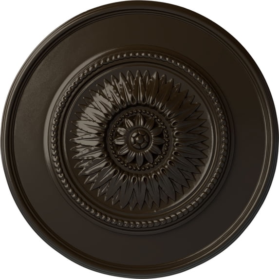 Ekena Millwork 23 1/2"OD x 2 3/4"P Floral Ceiling Medallion, Hand-Painted Stone Hearth