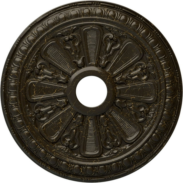 Ekena Millwork 23 1/2"OD x 3 7/8"ID x 1"P Bristol Ceiling Medallion (Fits Canopies up to 3 7/8"), Hand-Painted Stone Hearth Crackle