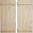 thumbnail image 1 of Ekena Millwork 23 1/2"W x 28"H Rustic Four Board Spaced Board-n-Batten Pecky Cypress Faux Wood Shutters (Per Pair), Primed Tan, 1 of 11