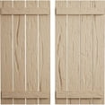 thumbnail image 1 of Ekena Millwork 23 1/2"W x 38"H Rustic Four Board Spaced Board-n-Batten Hand Hewn Faux Wood Shutters (Per Pair), Primed Tan, 1 of 10