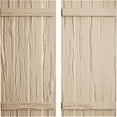 thumbnail image 1 of Ekena Millwork 23 1/2"W x 40"H Rustic Four Board Spaced Board-n-Batten Riverwood Faux Wood Shutters (Per Pair), Primed Tan, 1 of 10