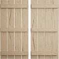thumbnail image 1 of Ekena Millwork 23 1/2"W x 58"H Rustic Four Board Spaced Board-n-Batten Hand Hewn Faux Wood Shutters (Per Pair), Primed Tan, 1 of 11