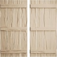 thumbnail image 1 of Ekena Millwork 23 1/2"W x 58"H Rustic Four Board Spaced Board-n-Batten Riverwood Faux Wood Shutters (Per Pair), Primed Tan, 1 of 11