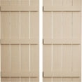 thumbnail image 1 of Ekena Millwork 23 1/2"W x 76"H Rustic Four Board Spaced Board-n-Batten Rough Cedar Faux Wood Shutters (Per Pair), Primed Tan, 1 of 11