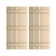 thumbnail image 1 of Ekena Millwork 23 1/2"W x 84"H Rustic Four Board Spaced Board-n-Batten Smooth Faux Wood Shutters (Per Pair), Primed Tan, 1 of 11