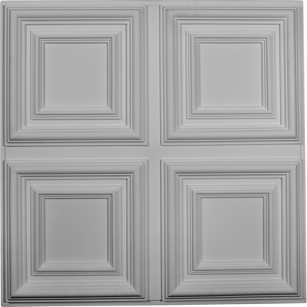 Ekena Millwork 23 3/4"W x 23 3/4"H 1 5/8"P Quatro Square Ceiling Tile (10-Pack)