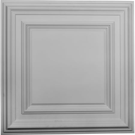 Ekena Millwork 23 3/4"W x 23 3/4"H x 1 5/8"P Classic Square Ceiling Tile (10-Pack)