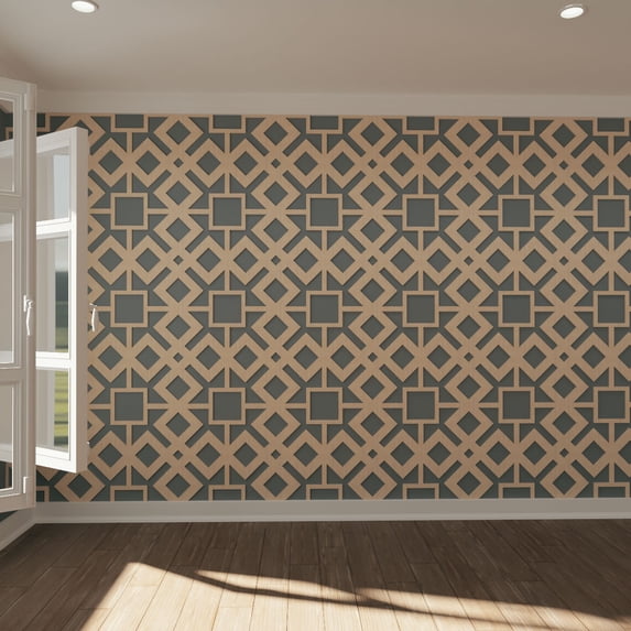 Ekena Millwork 23 3/8"W x 23 3/8"H x 1/4"T Large Blendon Decorative Fretwork Wood Wall Panels, Hickory