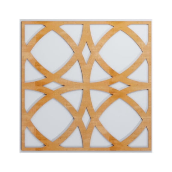 Ekena Millwork 23 3/8"W x 23 3/8"H x 1/4"T Large Fleetwood Decorative Fretwork Wood Wall Panels, Alder