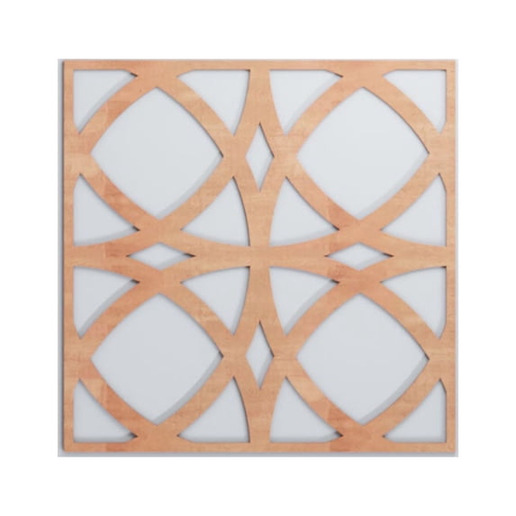 Ekena Millwork 23 3/8"W x 23 3/8"H x 1/4"T Large Fleetwood Decorative Fretwork Wood Wall Panels, Cherry