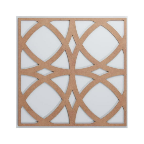 Ekena Millwork 23 3/8"W x 23 3/8"H x 1/4"T Large Fleetwood Decorative Fretwork Wood Wall Panels, Wood (Paint Grade)
