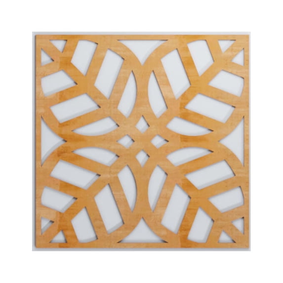 Ekena Millwork 23 3/8"W x 23 3/8"H x 1/4"T Large Garland Decorative Fretwork Wood Wall Panels, Alder