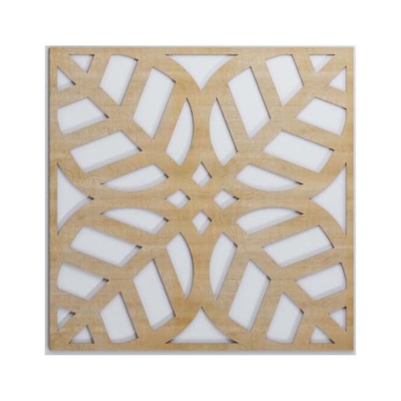 Ekena Millwork 23 3/8"W x 23 3/8"H x 1/4"T Large Garland Decorative Fretwork Wood Wall Panels, Hickory
