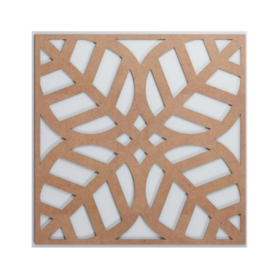 Ekena Millwork 23 3/8"W x 23 3/8"H x 1/4"T Large Garland Decorative Fretwork Wood Wall Panels, Wood (Paint Grade)