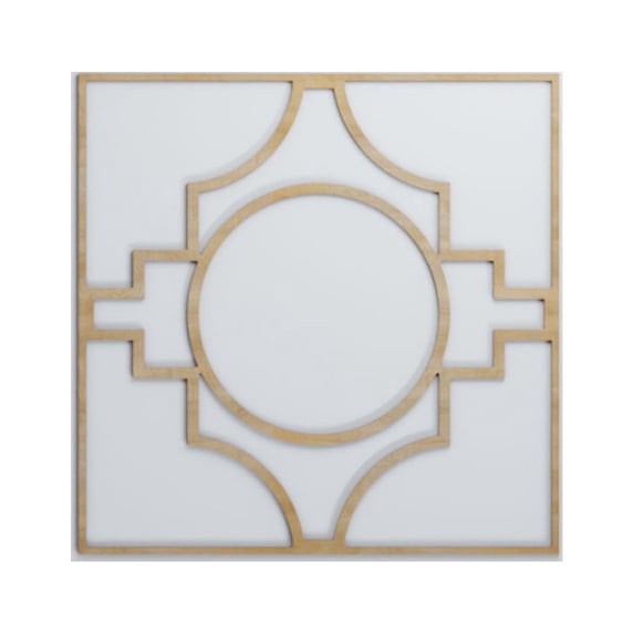Ekena Millwork 23 3/8"W x 23 3/8"H x 1/4"T Large Gypsum Decorative Fretwork Wood Wall Panels, Hickory