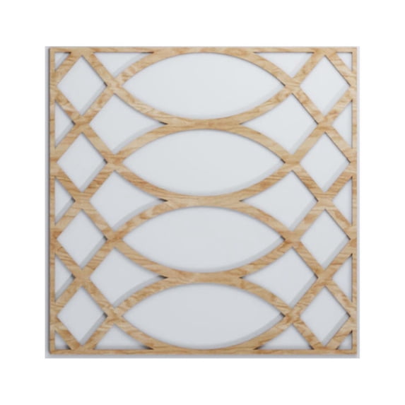 Ekena Millwork 23 3/8"W x 23 3/8"H x 1/4"T Large Montrose Decorative Fretwork Wood Wall Panels, Red Oak