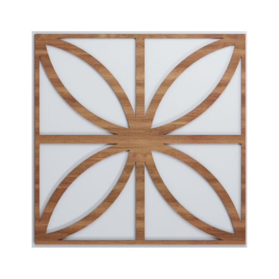Ekena Millwork 23 3/8"W x 23 3/8"H x 1/4"T Large Swansea Decorative Fretwork Wood Wall Panels, Walnut