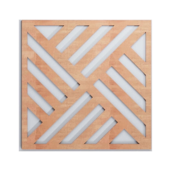 Ekena Millwork 23 3/8"W x 23 3/8"H x 3/8"T Large Allen Decorative Fretwork Wood Wall Panels, Cherry