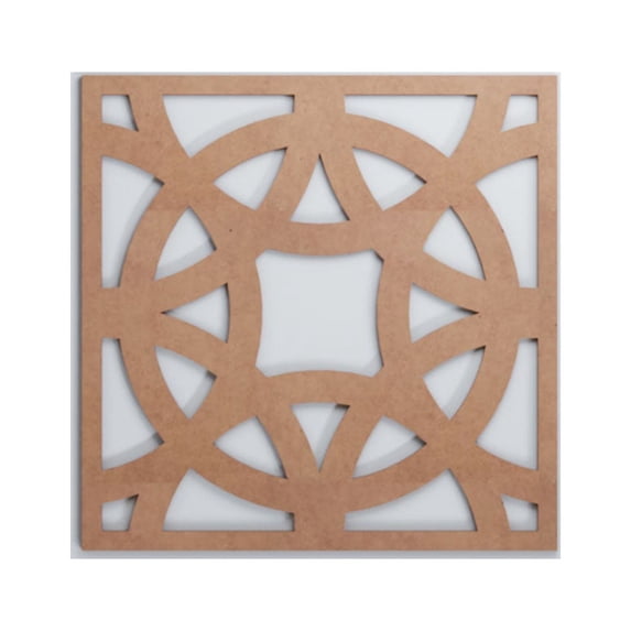 Ekena Millwork 23 3/8"W x 23 3/8"H x 3/8"T Large Brownsville Decorative Fretwork Wood Wall Panels, Wood (Paint Grade)
