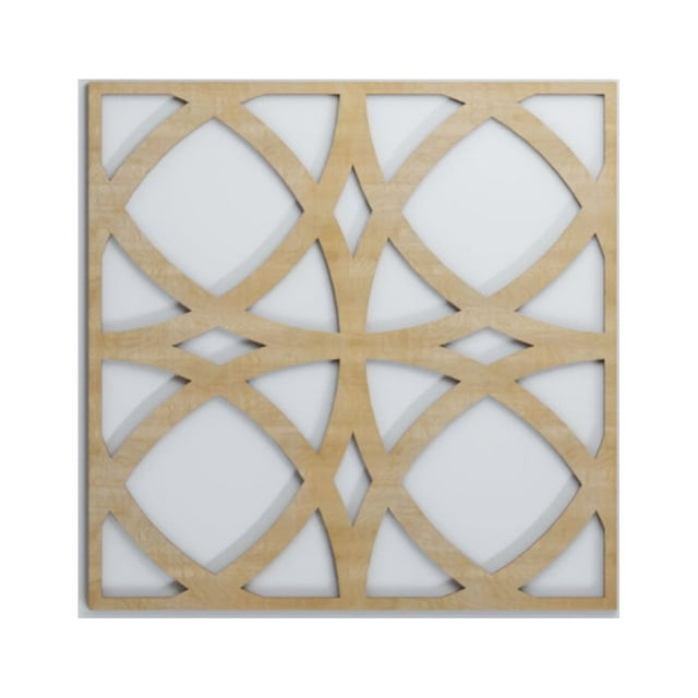 Ekena Millwork 23 3/8"W x 23 3/8"H x 3/8"T Large Fleetwood Decorative Fretwork Wood Wall Panels, Birch