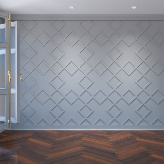 Ekena Millwork 23 3/8"W x 23 3/8"H x 3/8"T Large Fowler Decorative Fretwork Wall Panels in Architectural Grade PVC