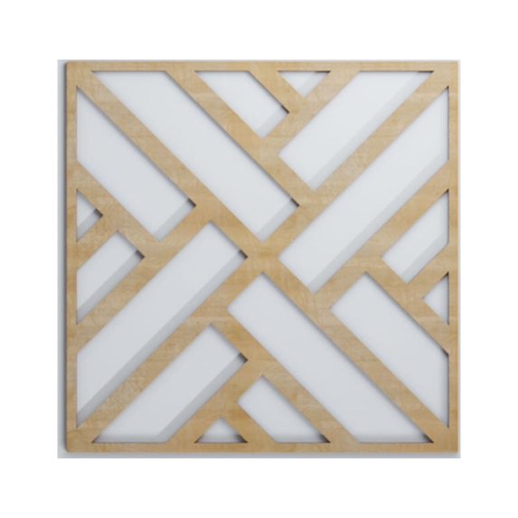 Ekena Millwork 23 3/8"W x 23 3/8"H x 3/8"T Large Killeen Decorative Fretwork Wood Wall Panels, Birch