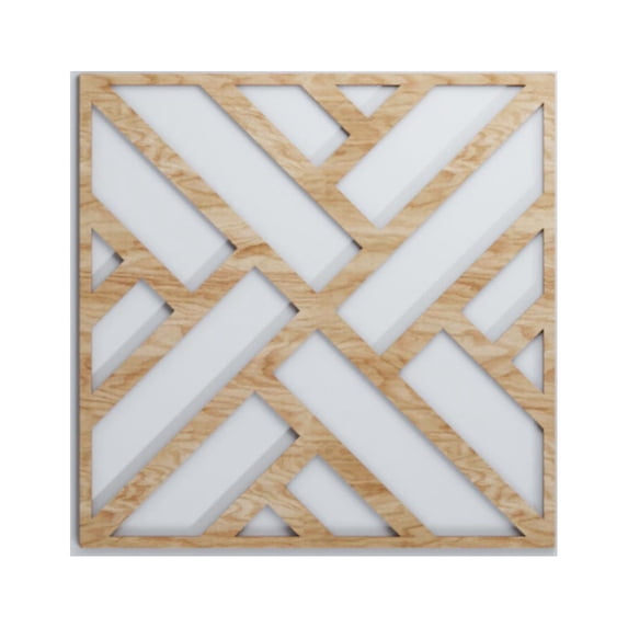 Ekena Millwork 23 3/8"W x 23 3/8"H x 3/8"T Large Killeen Decorative Fretwork Wood Wall Panels, Red Oak