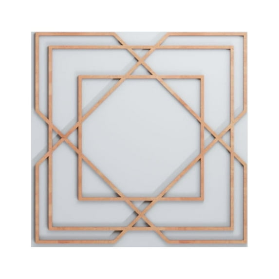 Ekena Millwork 23 3/8"W x 23 3/8"H x 3/8"T Large Lakewood Decorative Fretwork Wood Wall Panels, Cherry