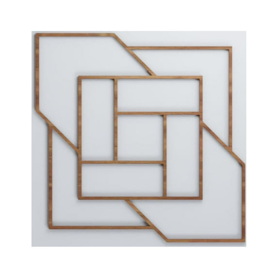 Ekena Millwork 23 3/8"W x 23 3/8"H x 3/8"T Large Loveland Decorative Fretwork Wood Wall Panels, Walnut