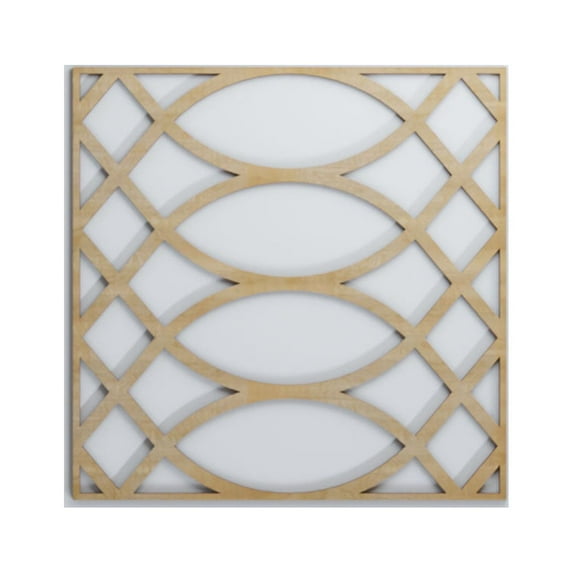 Ekena Millwork 23 3/8"W x 23 3/8"H x 3/8"T Large Montrose Decorative Fretwork Wood Wall Panels, Hickory