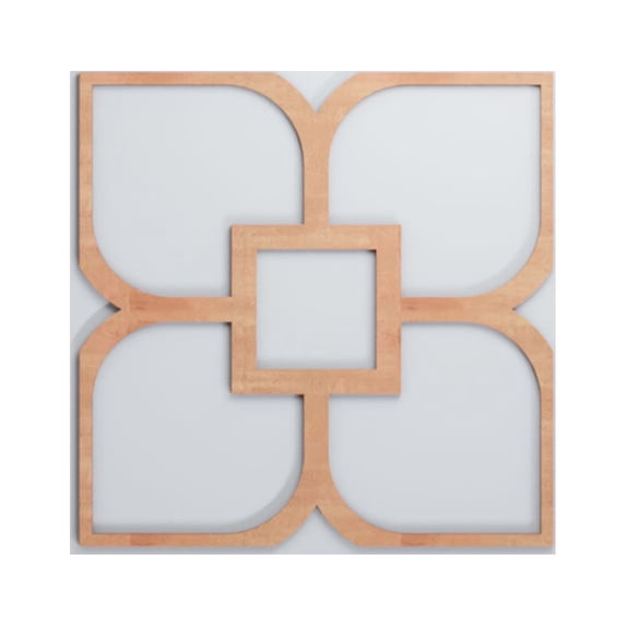 Ekena Millwork 23 3/8"W x 23 3/8"H x 3/8"T Large Olivia Decorative Fretwork Wood Wall Panels, Cherry
