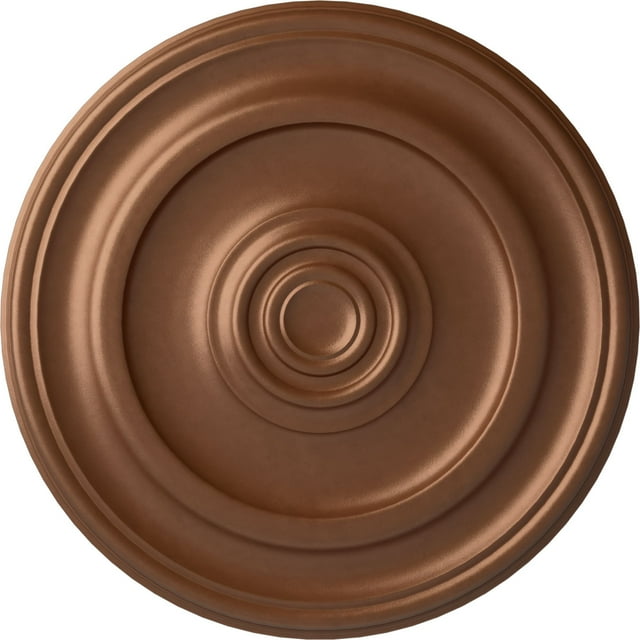 Ekena Millwork 23 5/8"OD x 1 3/4"P Kepler Traditional Ceiling Medallion (For Canopies up to 5 1/4"), Hand-Painted Polished Copper