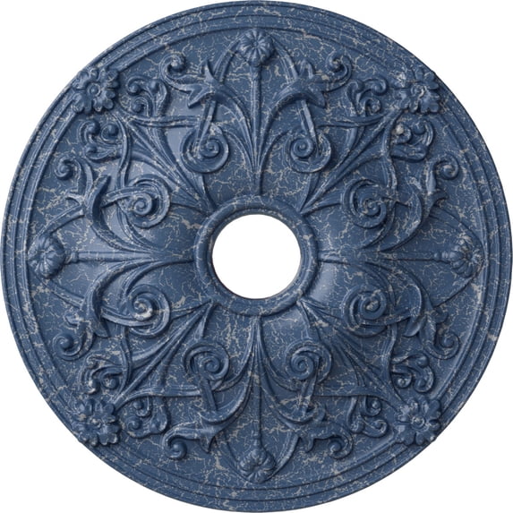 Ekena Millwork 23 5/8"OD x 3 7/8"ID x 2 1/8"P Jamie Ceiling Medallion (Fits Canopies up to 3 7/8"), Hand-Painted Americana Crackle