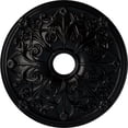 thumbnail image 1 of Ekena Millwork 23 5/8"OD x 3 7/8"ID x 2 1/8"P Jamie Ceiling Medallion (Fits Canopies up to 3 7/8"), Hand-Painted Jet Black, 1 of 6