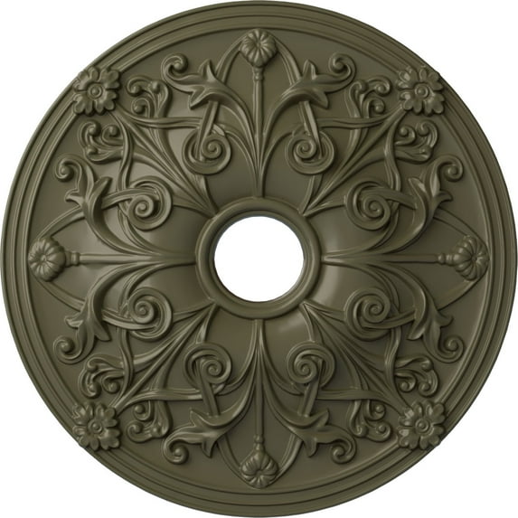 Ekena Millwork 23 5/8"OD x 3 7/8"ID x 2 1/8"P Jamie Ceiling Medallion (Fits Canopies up to 3 7/8"), Hand-Painted Painted Turtle