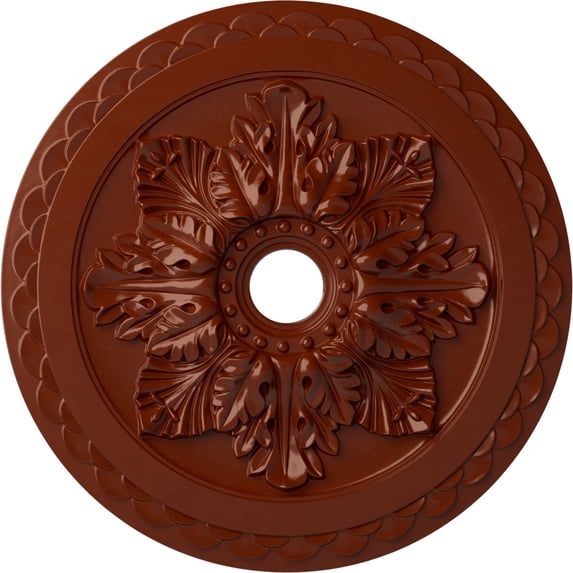 Ekena Millwork 23 5/8"OD x 3"ID x 2"P Bordeaux Deluxe Ceiling Medallion (Fits Canopies up to 4"), Hand-Painted Firebrick
