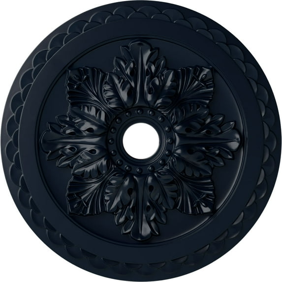 Ekena Millwork 23 5/8"OD x 3"ID x 2"P Bordeaux Deluxe Ceiling Medallion (Fits Canopies up to 4"), Hand-Painted Midnight Dream