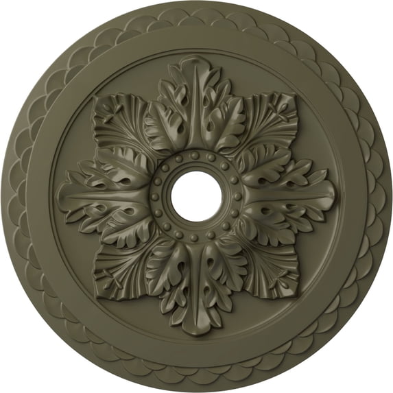Ekena Millwork 23 5/8"OD x 3"ID x 2"P Bordeaux Deluxe Ceiling Medallion (Fits Canopies up to 4"), Hand-Painted Painted Turtle