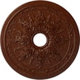 thumbnail image 1 of Ekena Millwork 23 5/8"OD x 4"ID x 1 1/2"P Rose and Ribbon Ceiling Medallion (Fits Canopies up to 4"), Hand-Painted Burnished Mahogany Crackle, 1 of 5