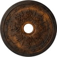 thumbnail image 1 of Ekena Millwork 23 5/8"OD x 4"ID x 1 1/2"P Rose and Ribbon Ceiling Medallion (Fits Canopies up to 4"), Hand-Painted Rust, 1 of 5