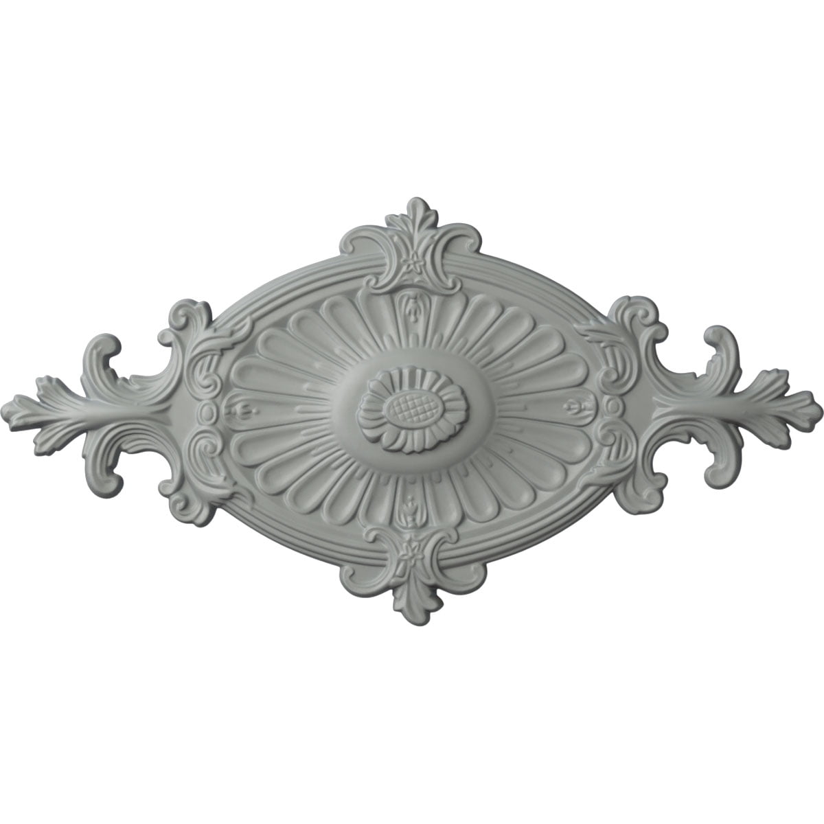 Primed White Polyurethane Rose and Ribbon Ceiling Medallion