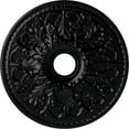 thumbnail image 1 of Ekena Millwork 23 7/8"OD x 4"ID x 2 1/8"P Ashley Ceiling Medallion (Fits Canopies up to 4 3/4"), Hand-Painted Jet Black, 1 of 6