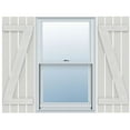 thumbnail image 1 of Ekena Millwork 23"W x 41"H Timberthane Faux Rustic Four Board Spaced Board-n-Batten Faux Wood Shutters w/Z-Board, Rough Cedar (Per Pair), 1 of 9