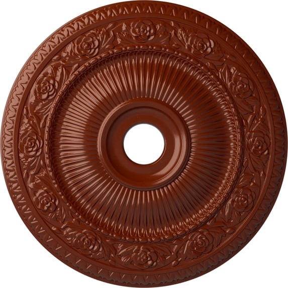 Ekena Millwork 24 1/4"OD x 3 7/8"ID x 2"P Logan Ceiling Medallion (Fits Canopies up to 6 1/8"), Hand-Painted Firebrick