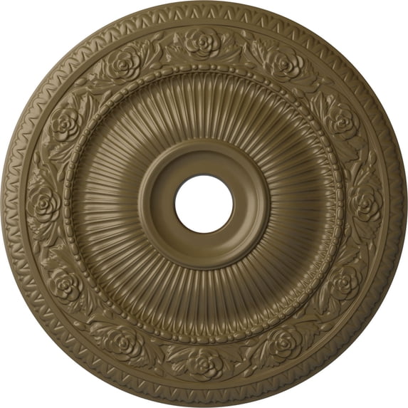 Ekena Millwork 24 1/4"OD x 3 7/8"ID x 2"P Logan Ceiling Medallion (Fits Canopies up to 6 1/8"), Hand-Painted Mississippi Mud