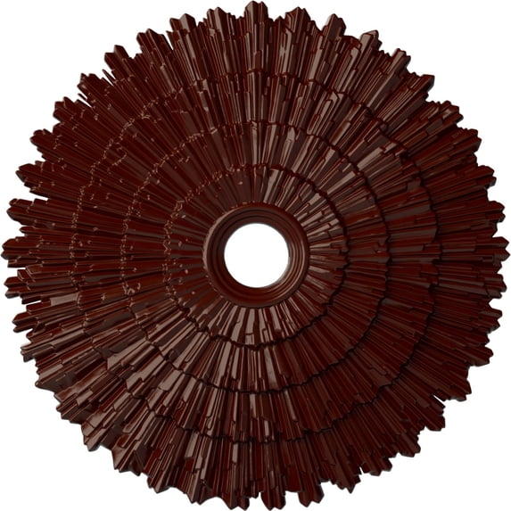 Ekena Millwork 24 3/4"OD x 3 1/4"ID x 1 7/8"P Eryn Ceiling Medallion (Fits Canopies up to 4"), Hand-Painted Brushed Mahogany