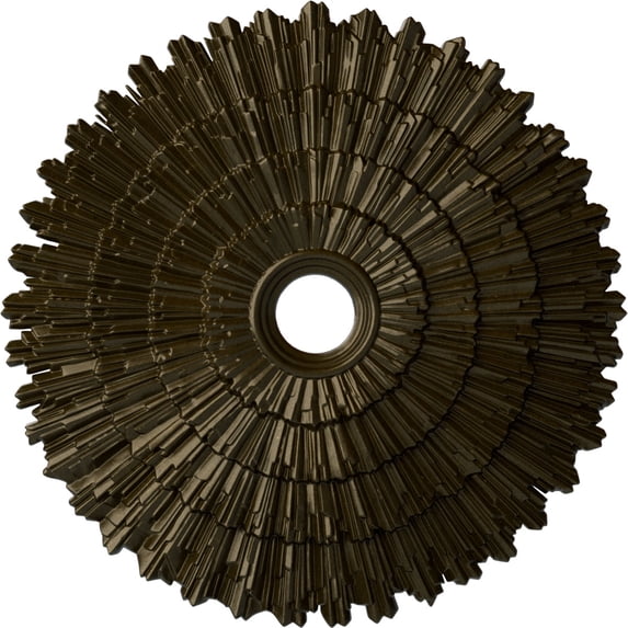 Ekena Millwork 24 3/4"OD x 3 1/4"ID x 1 7/8"P Eryn Ceiling Medallion (Fits Canopies up to 4"), Hand-Painted Green Gold